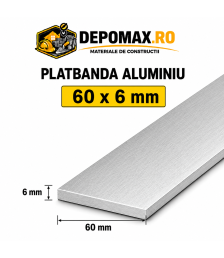 Platbanda aluminiu 60 x 6 mm, 6 metri (EN-AW 6060)
